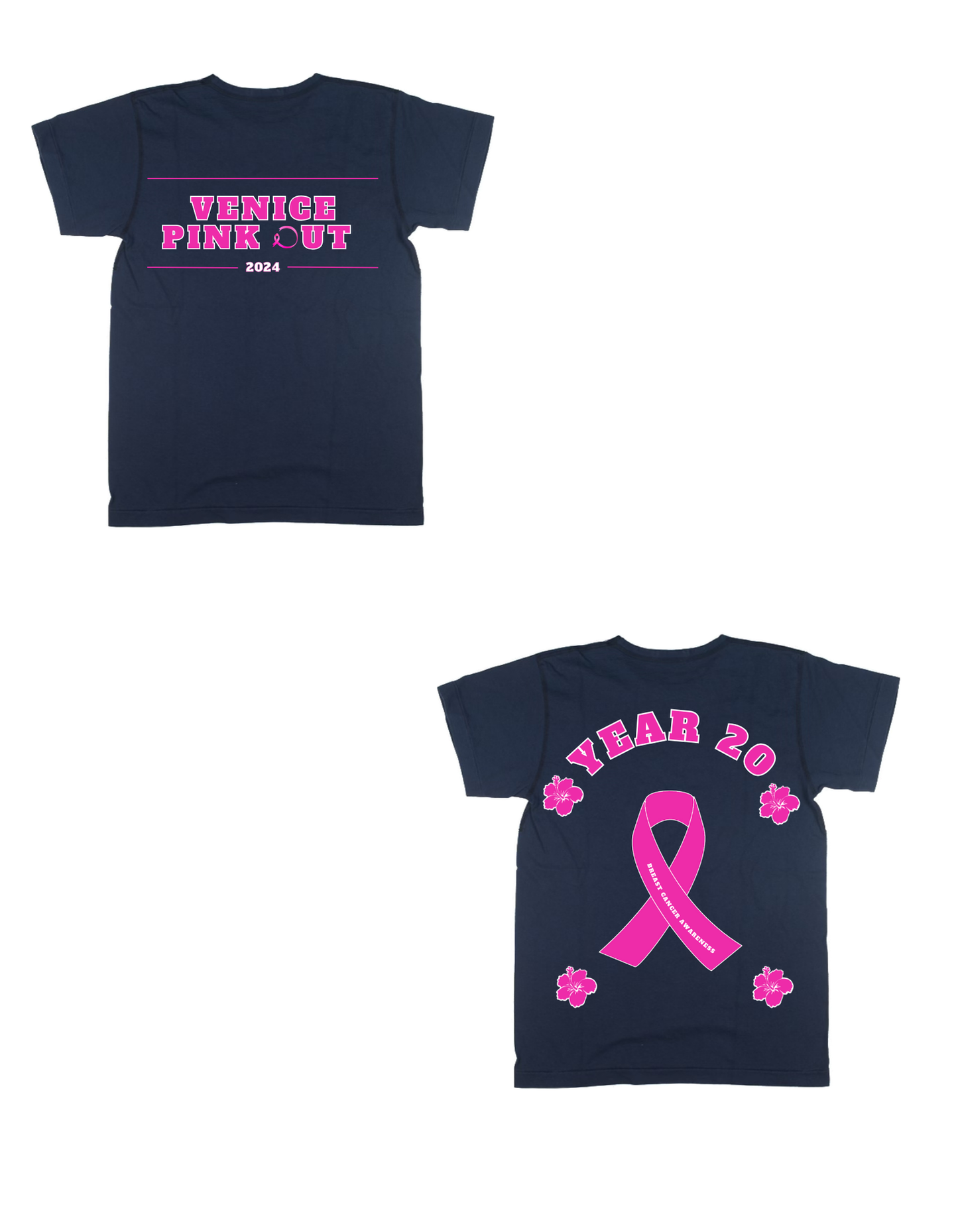 PINK OUT ADULT TEE PINK OR NAVY