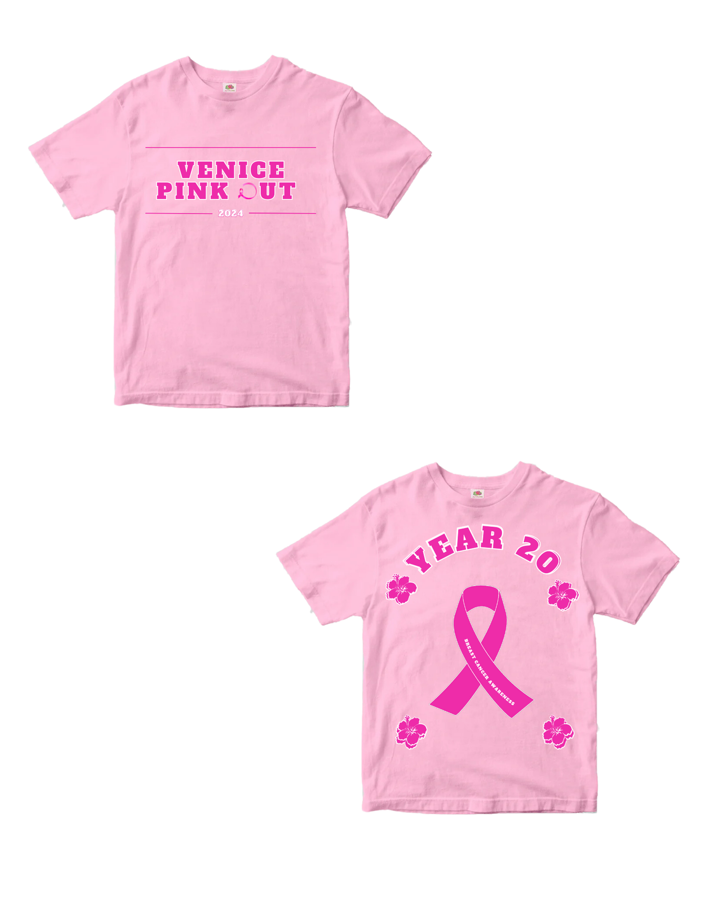 PINK OUT ADULT TEE PINK OR NAVY